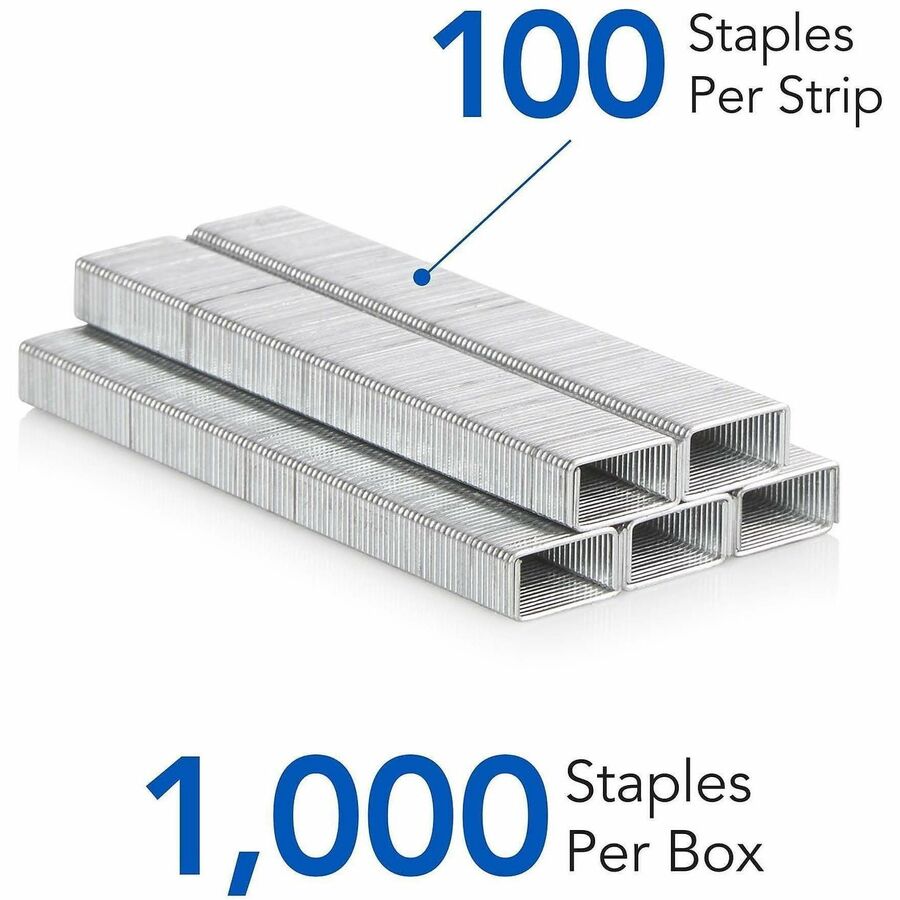 Swingline Premium Heavy-Duty Staples - Heavy Duty - 1/4" Leg - Holds 25 Sheet(s) - for Paper - Chisel Point, Heavy Duty - Silver - 100 Per Strip - 1000 / Box