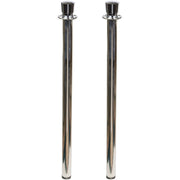 Stainless Steel 41" Post - Black Rope Attachment - Chrome - 2 / Box