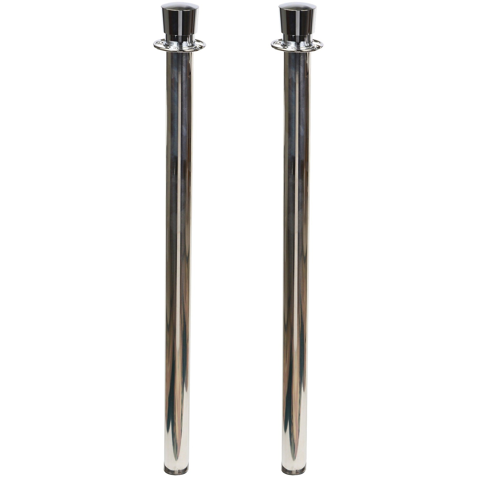 Stainless Steel 41" Post - Black Rope Attachment - Chrome - 2 / Box