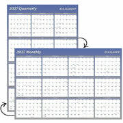 At-A-Glance Vertical Horizontal Reversible Erasable Wall Calendar, Large, Yearly, 12 Months, Jan-Dec 2026, 36" x 24", White/Blue, Laminate, 1 Each
