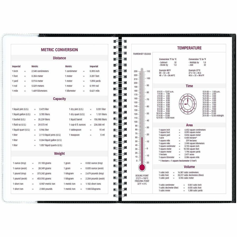Brownline Pre-Vu Weekly Planner, Transparent Section, English, Black (CB920.BLK)