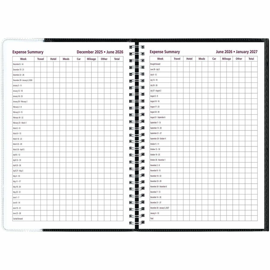 Brownline Pre-Vu Weekly Planner, Transparent Section, English, Black (CB920.BLK)