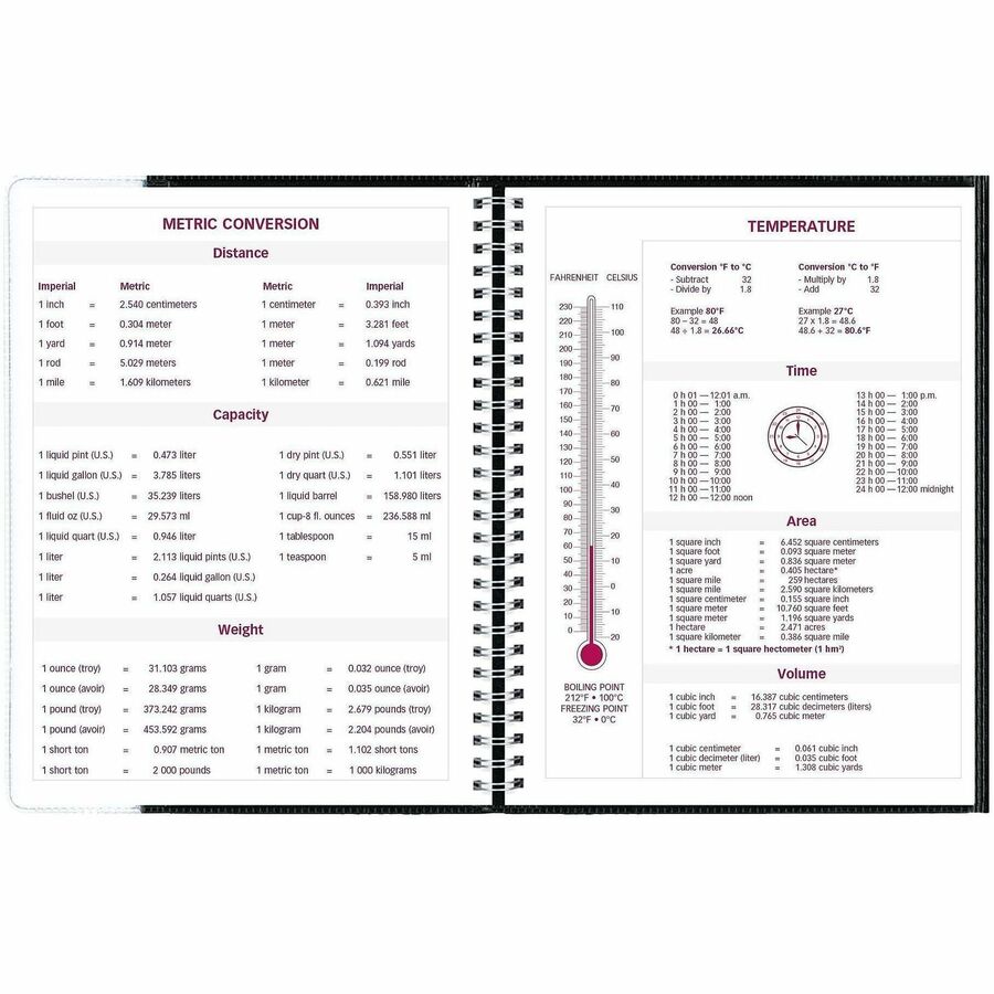 Brownline Pre-Vu Weekly Planner, Transparent Section, English, Black (CB925.BLK)