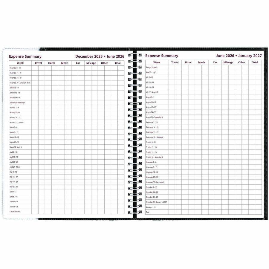 Brownline Pre-Vu Weekly Planner, Transparent Section, English, Black (CB925.BLK)