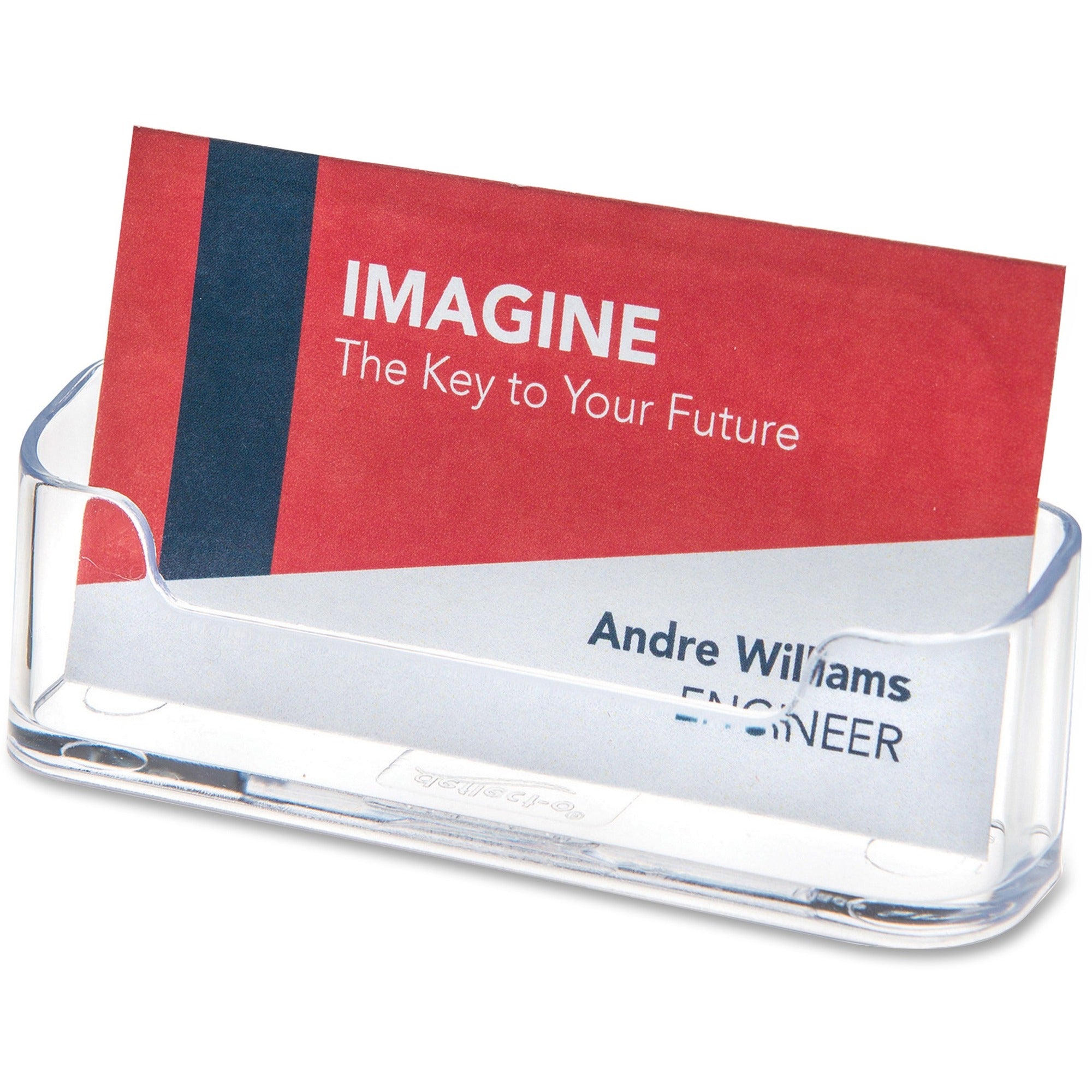 Deflecto Business Card Holder - 1.8" Height x 3.9" Width x 1.4" Depth - Plastic - Clear - 1 Each