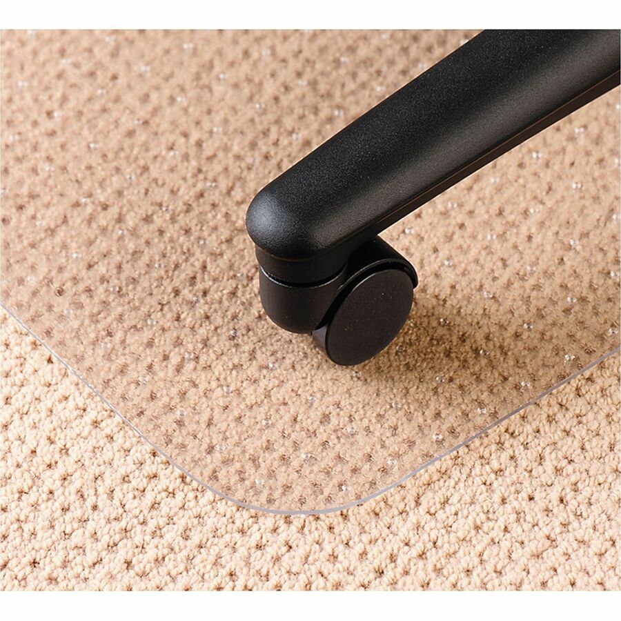 Carpeted Floor - 48" Length x 36" Width - Lip Size 12" Length x 20" Width - Vinyl - Clear - 1 Each
