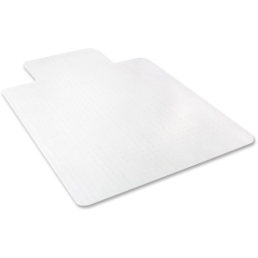 Deflecto EconoMat for Carpet - Carpeted Floor - 53" Length x 45" Width - Lip Size 12" Length x 25" Width - Vinyl - Clear - 1 Each