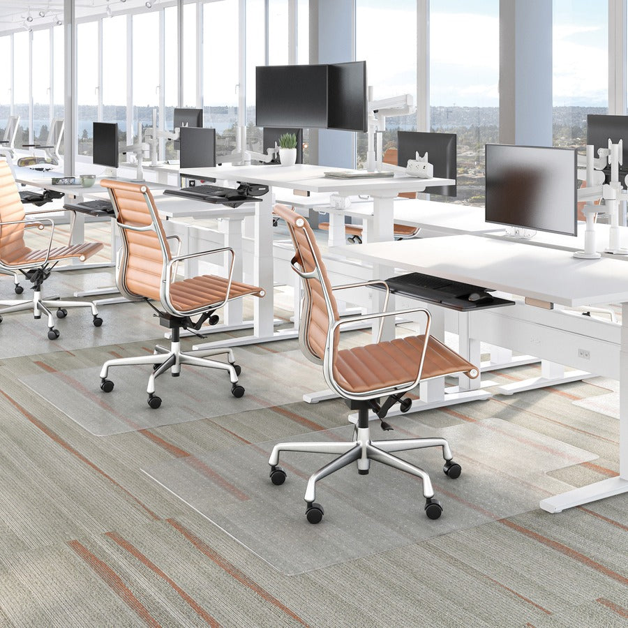 Deflecto EconoMat for Carpet - Carpeted Floor - 53" Length x 45" Width - Lip Size 12" Length x 25" Width - Vinyl - Clear - 1 Each