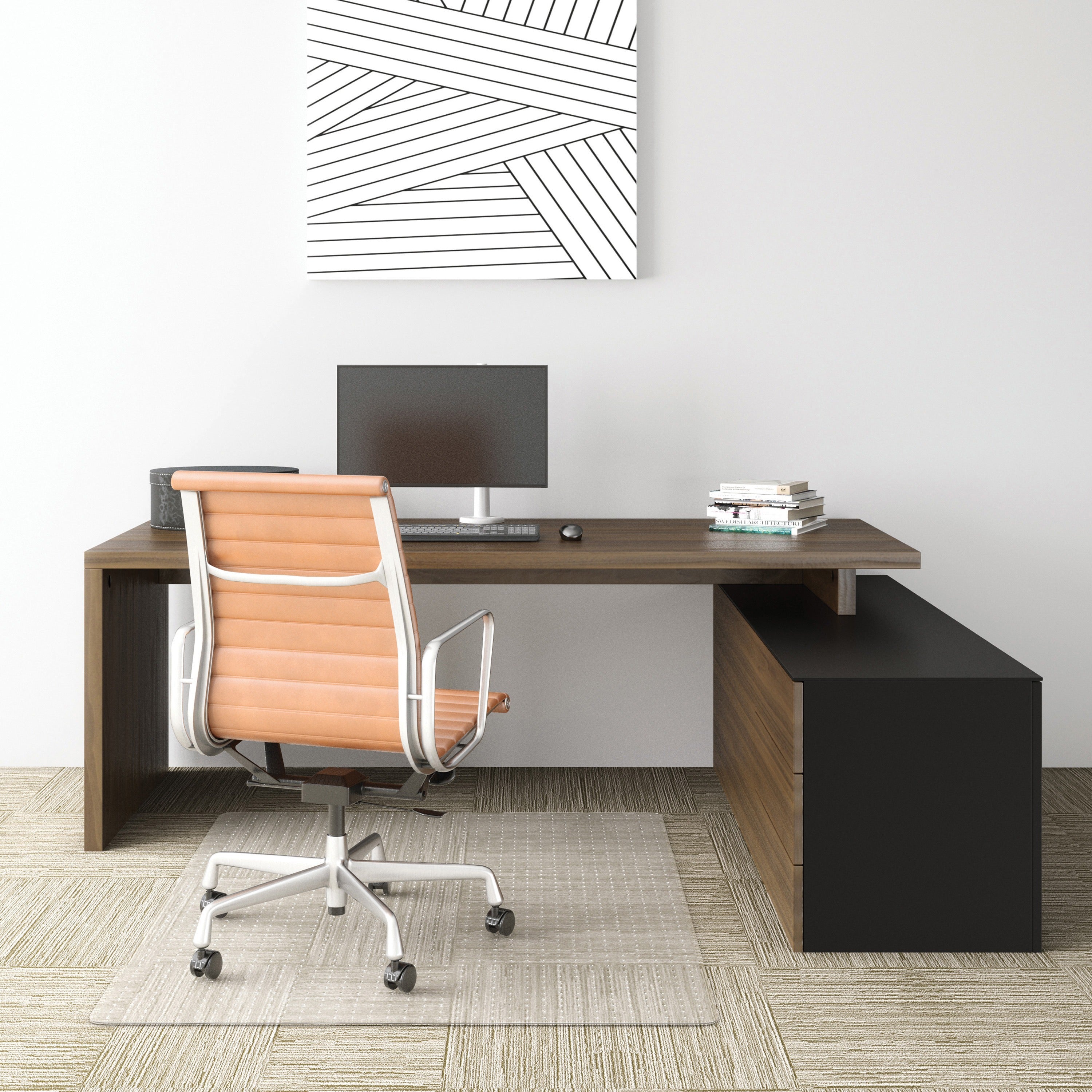 Deflecto EconoMat for Carpet - Carpeted Floor - 60" Length x 46" Width - Vinyl - Clear - 1 Each