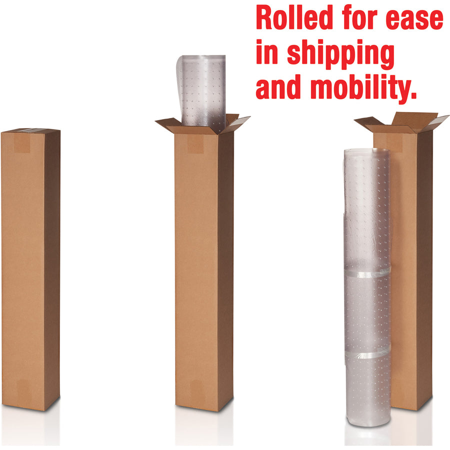Deflecto DuraMat for Carpet - Carpeted Floor - 48" Length x 36" Width - Lip Size 12" Length x 20" Width - Vinyl - Clear - 1 Each