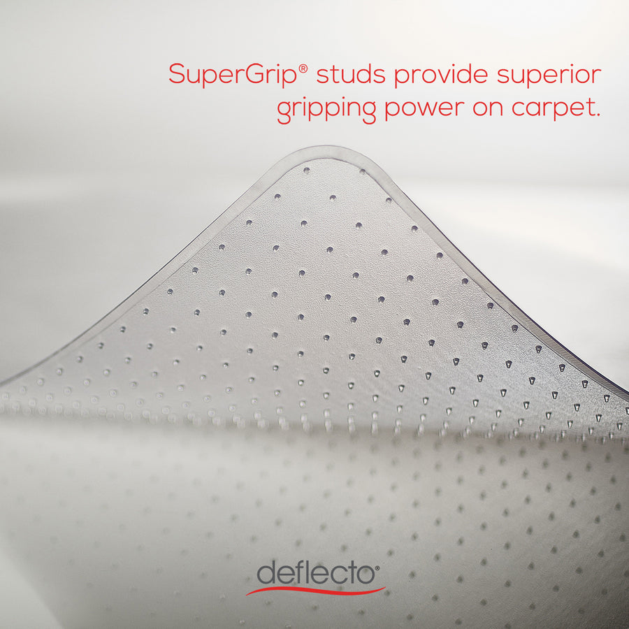 Deflecto DuraMat for Carpet - Carpeted Floor - 60" Length x 46" Width - Lip Size 12" Length x 25" Width - Vinyl - Clear - 1 Each