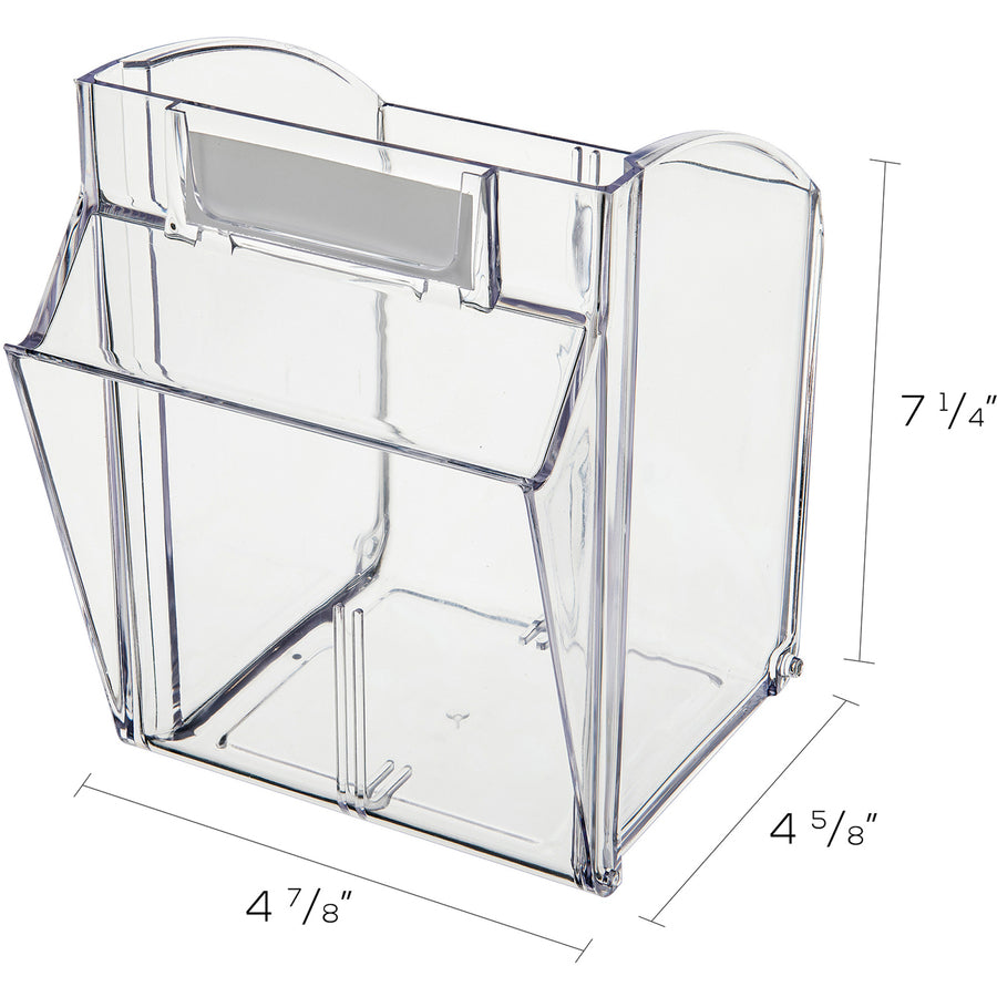 Deflecto Tilt Bin Interlocking Multi-Bin Storage Organizer - 4 Compartment(s) - 8.13" Height x 23.63" Width x 6.62" Depth - Interlockable - Black - Plastic - 1 Each