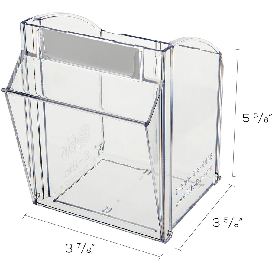 Deflecto Tilt Bin Interlocking Multi-Bin Storage Organizer - 5 Compartment(s) - 6.50" Height x 23.63" Width x 5.25" Depth - Interlockable - Black - Plastic - 1 Each