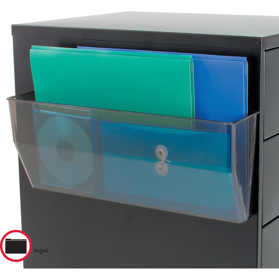 Deflecto Magnetic DocuPocket - 1 Compartment(s) - 6.37" Height x 15" Width x 3" Depth - Smoke - Plastic - 1 Each
