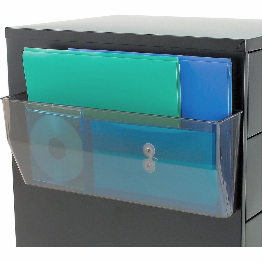 Deflecto Magnetic DocuPocket - 1 Compartment(s) - 6.37" Height x 15" Width x 3" Depth - Smoke - Plastic - 1 Each