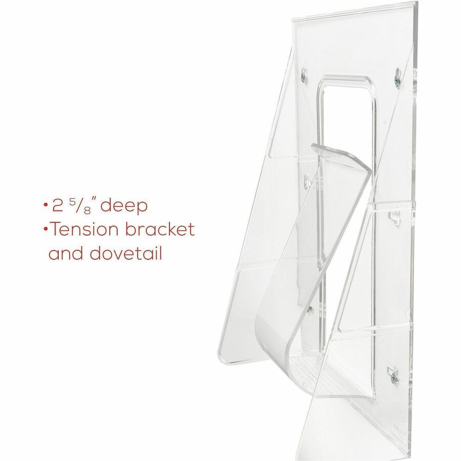 1 Pocket(s) - 11.75" Height x 9.12" Width x 2.75" Depth - Desktop - Clear - Plastic - 1 Each