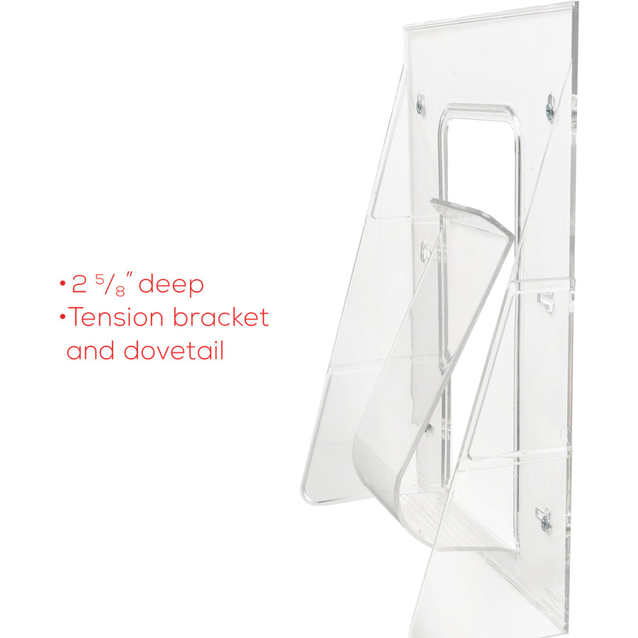 1 Pocket(s) - 11.75" Height x 9.12" Width x 2.75" Depth - Desktop - Clear - Plastic - 1 Each