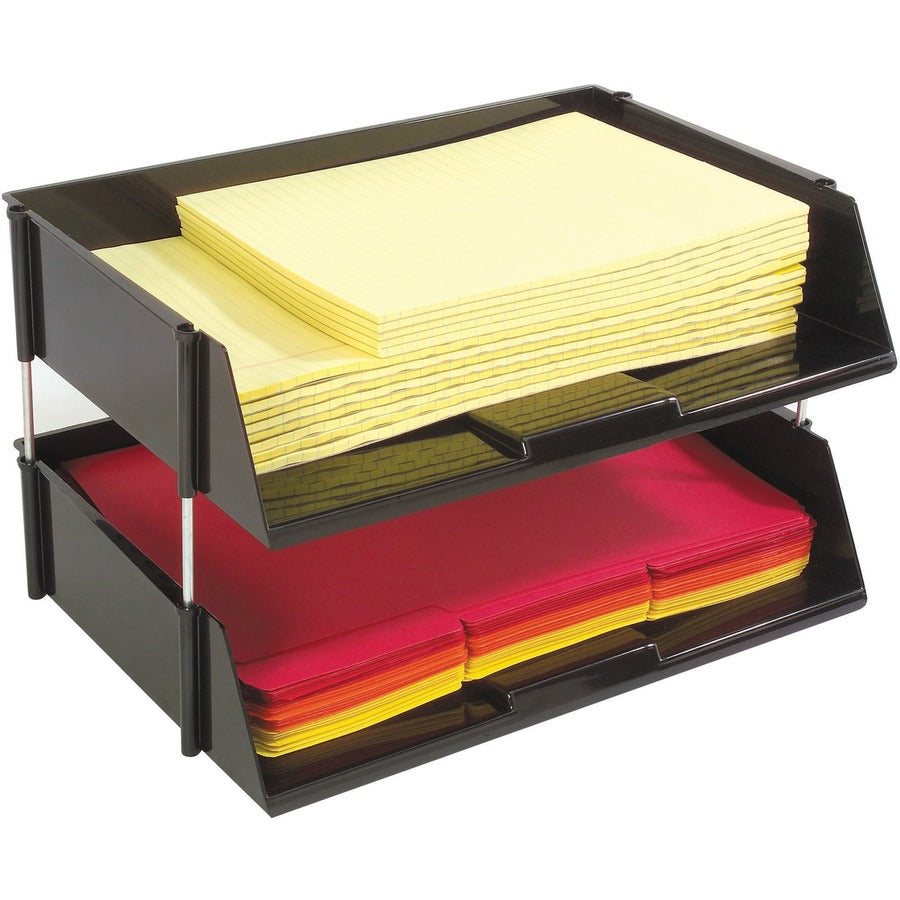1500 x Sheet - 2 Tier(s) - 3.50" Height x 16.50" Width x 11.81" Depth - Black - Plastic - 2 / Set
