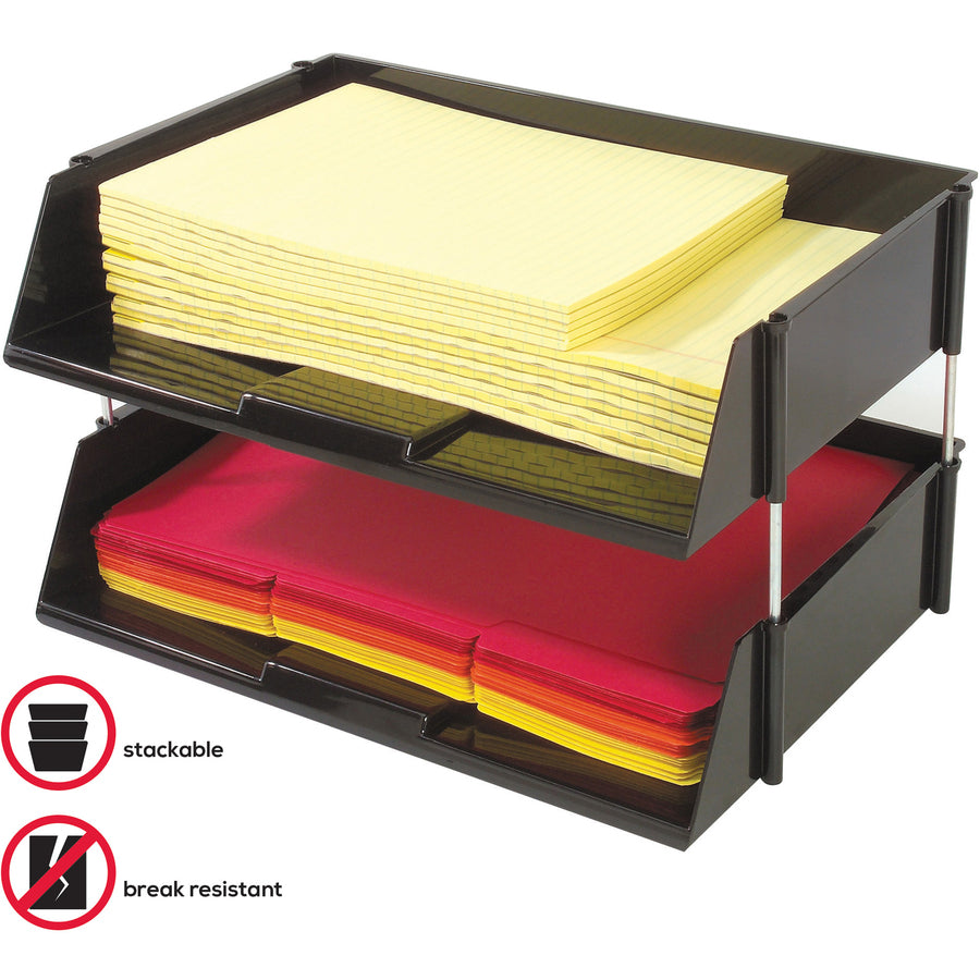 1500 x Sheet - 2 Tier(s) - 3.50" Height x 16.50" Width x 11.81" Depth - Black - Plastic - 2 / Set