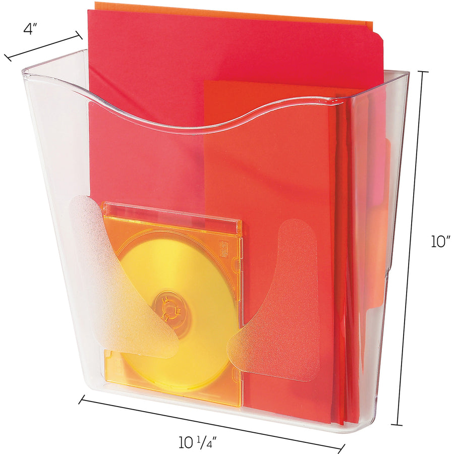 Deflecto Euro-Style DocuPocket - 1 Pocket(s) - 10" Height x 10.87" Width x 10.25" Depth - Clear - Plastic - 1 Each