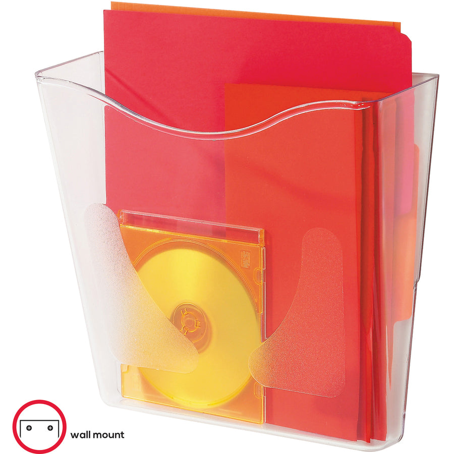 Deflecto Euro-Style DocuPocket - 1 Pocket(s) - 10" Height x 10.87" Width x 10.25" Depth - Clear - Plastic - 1 Each