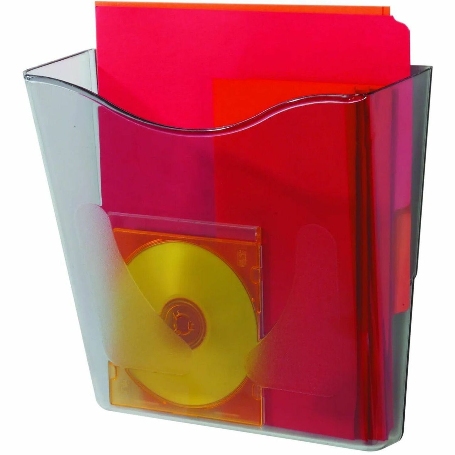 1 Pocket(s) - 10.25" Height x 10.87" Width x 4" Depth - Smoke - Plastic - 1 Each