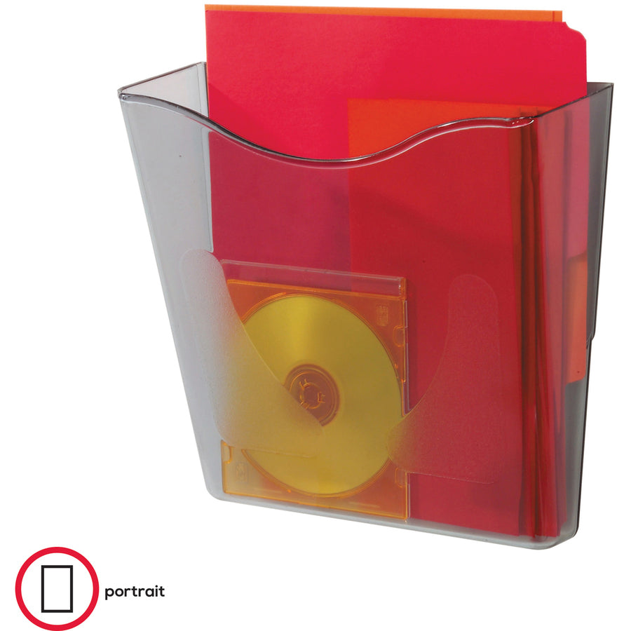 1 Pocket(s) - 10.25" Height x 10.87" Width x 4" Depth - Smoke - Plastic - 1 Each