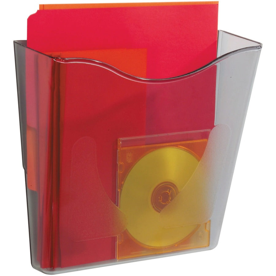 1 Pocket(s) - 10.25" Height x 10.87" Width x 4" Depth - Smoke - Plastic - 1 Each