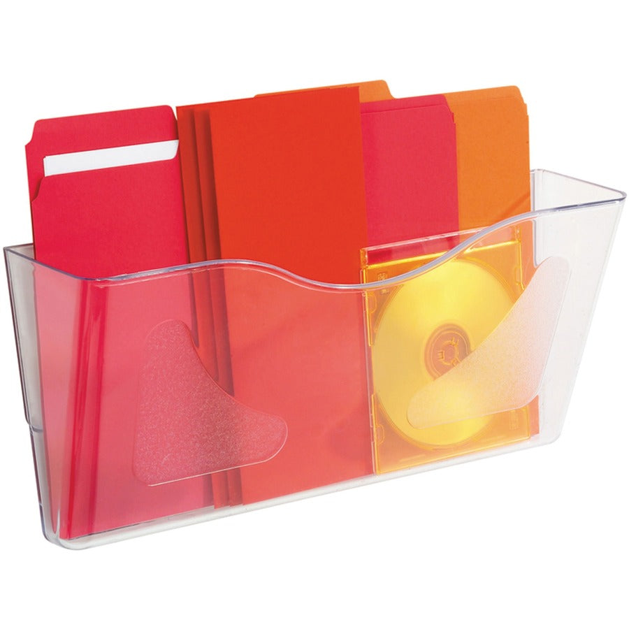 Deflecto Euro-Style DocuPocket - 1 Pocket(s) - 6.63" Height x 15" Width x 4" Depth - Clear - Plastic - 1 Each