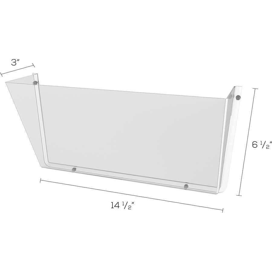 Deflecto Unbreakable DocuPocket - 1 Pocket(s) - 1 Compartment(s) - 6.50" Height x 14.50" Width x 3" Depth - Unbreakable - Clear - Plastic - 1 Each