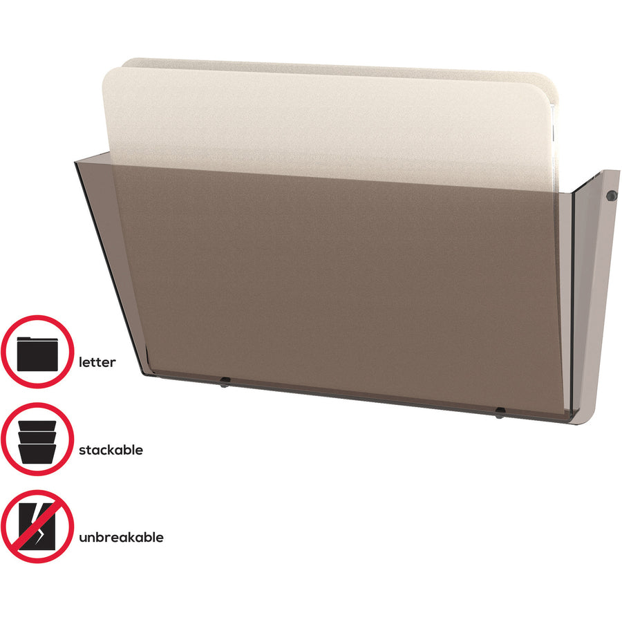 Deflecto Unbreakable DocuPocket - 1 Compartment(s) - 6.50" Height x 14.50" Width x 3" Depth - Unbreakable - Smoke - Plastic - 1 Each