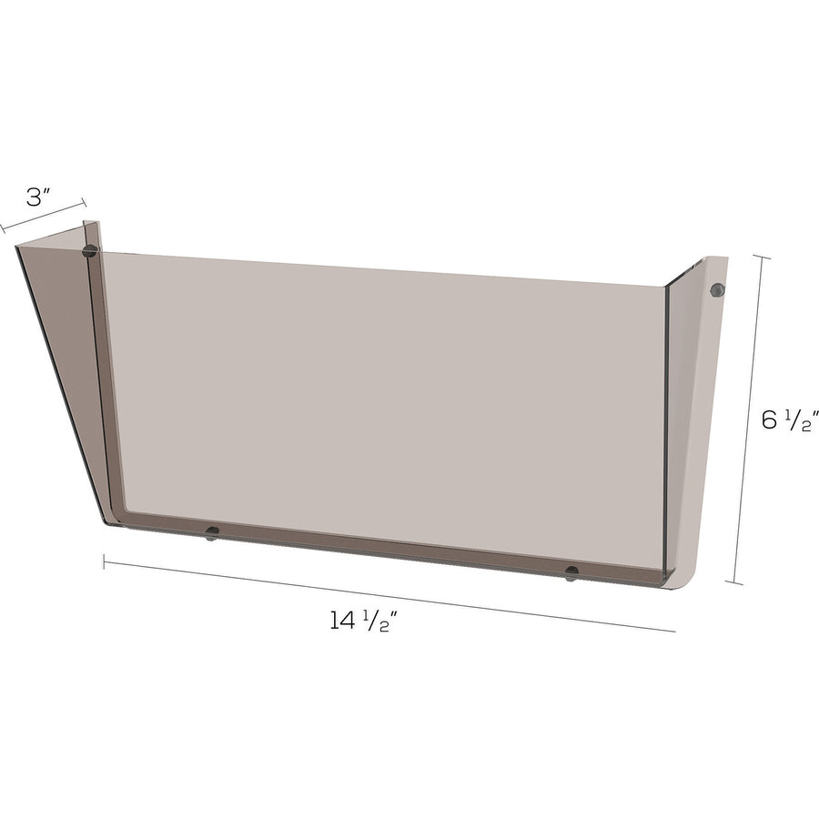 Deflecto Unbreakable DocuPocket - 1 Compartment(s) - 6.50" Height x 14.50" Width x 3" Depth - Unbreakable - Smoke - Plastic - 1 Each