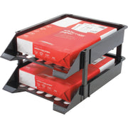 2 Tier(s) - 2.63" Height x 11.13" Width x 15" Depth - Desktop - Break Resistant - Black - Plastic - 2 / Set