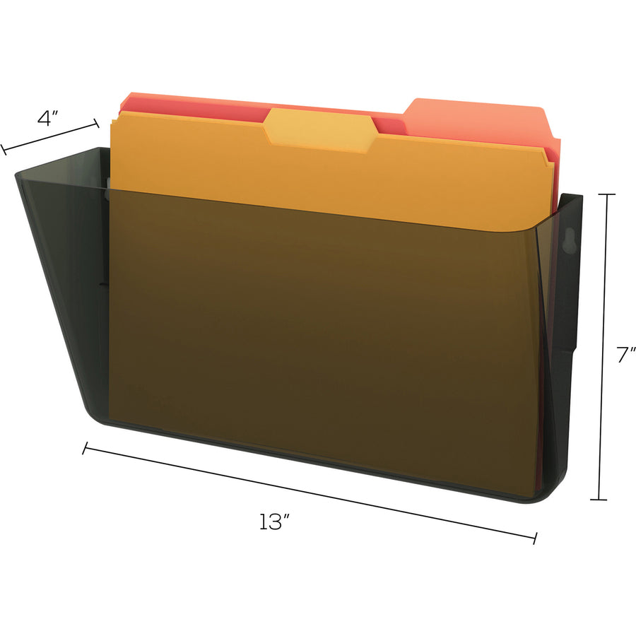 Deflecto EZ Link Stackable DocuPocket - 1 Compartment(s) - 7" Height x 13" Width x 4" Depth - Stackable - Smoke - 1 Each