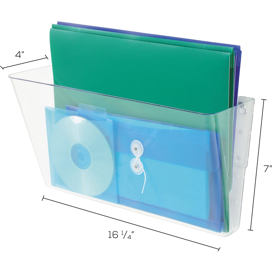 Deflecto EZ Link Stackable DocuPocket - 1 Compartment(s) - 7" Height x 16.25" Width x 4" Depth - Stackable - Clear - 1 Each
