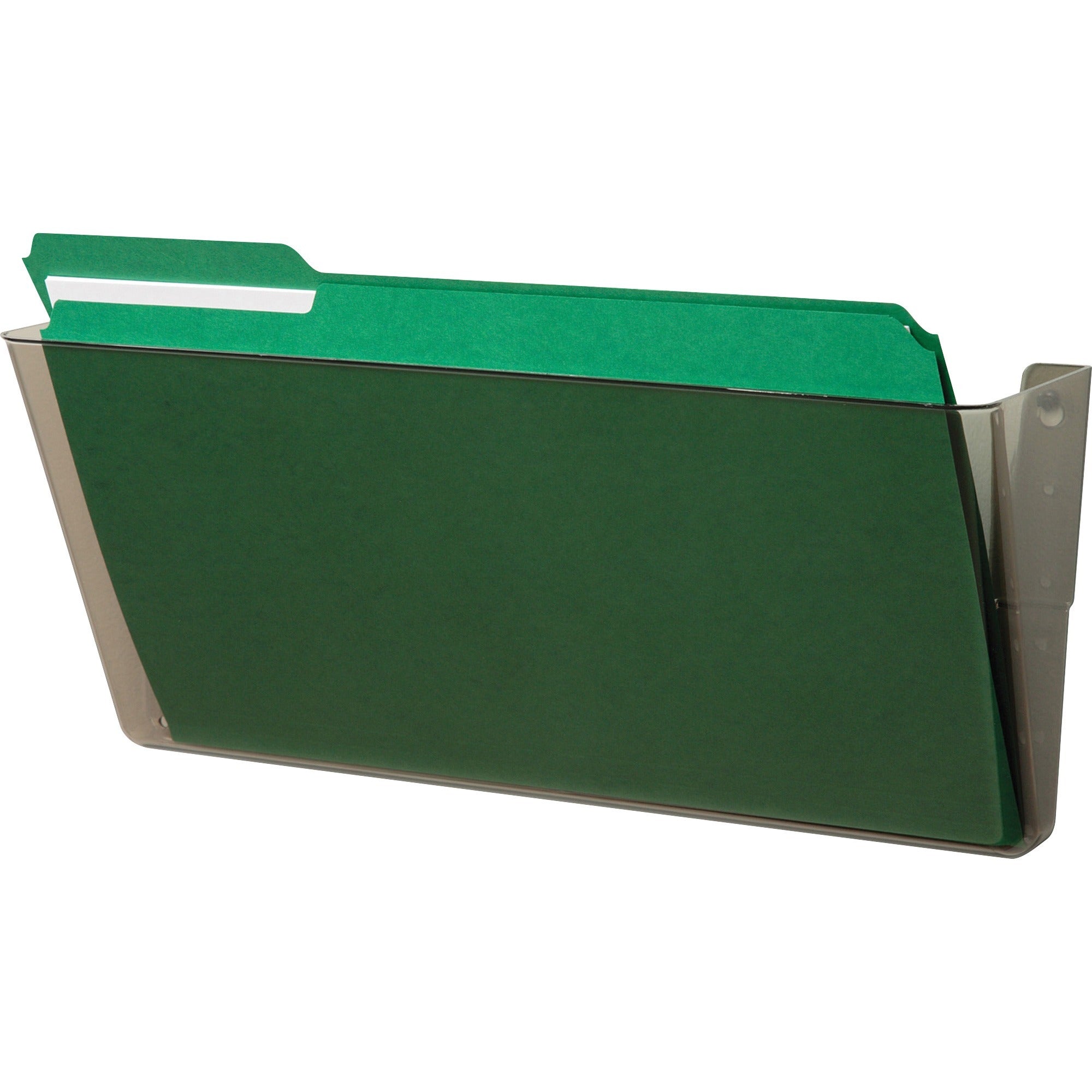 Deflecto EZ Link Stackable DocuPocket - 1 Compartment(s) - 7" Height x 16.25" Width x 4" Depth - Stackable - Smoke - 1 Each
