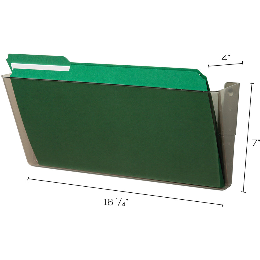 Deflecto EZ Link Stackable DocuPocket - 1 Compartment(s) - 7" Height x 16.25" Width x 4" Depth - Stackable - Smoke - 1 Each