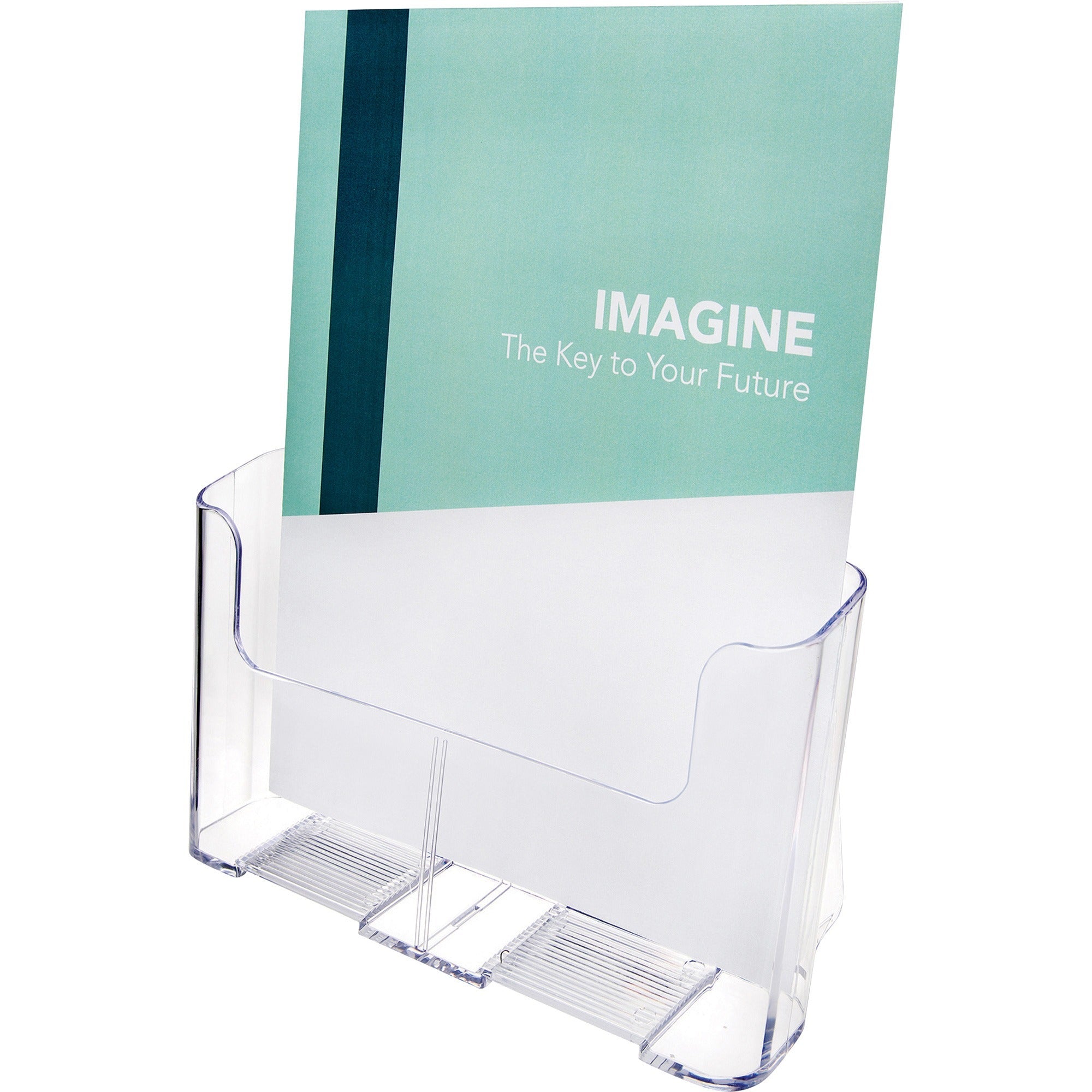 Deflecto Single Compartment DocuHolder - 1 Pocket(s) - 10.75" Height x 9.25" Width x 3.75" Depth - Desktop - Magazine Size - Clear - Plastic - 1 Each