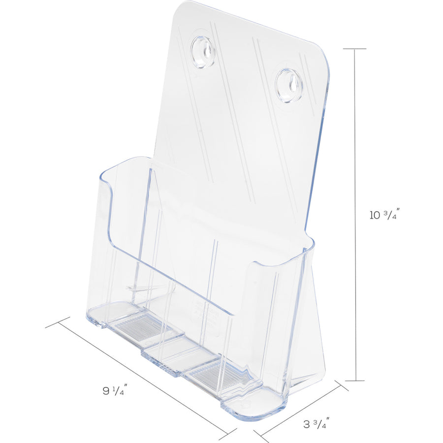Deflecto Single Compartment DocuHolder - 1 Pocket(s) - 10.75" Height x 9.25" Width x 3.75" Depth - Desktop - Magazine Size - Clear - Plastic - 1 Each