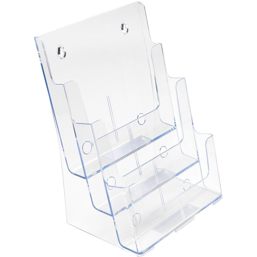 Deflecto Multi-Compartment DocuHolder - 3 Compartment(s) - 3 Tier(s) - 12.62" Height x 9.50" Width x 6.25" Depth - Desktop - Magazine Size - Clear - Plastic - 1 Each