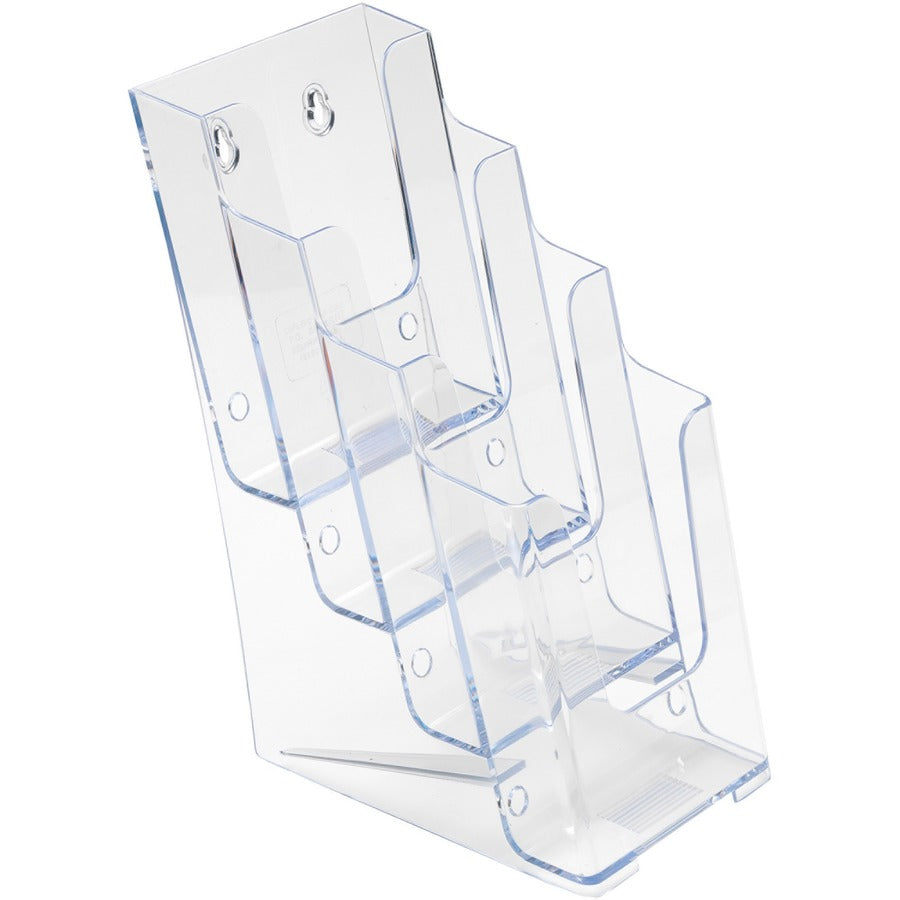 Deflecto Multi-Compartment DocuHolder - 4 Pocket(s) - 4 Tier(s) - 10" Height x 4.87" Width x 8" Depth - Desktop - Leaflet Size - Clear - Plastic - 1 Each