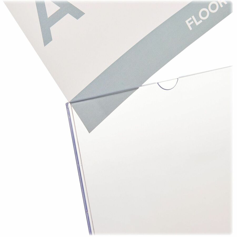 Deflecto Superior Image Slanted Sign Holders - 11" Width x 8.5" Height - Top Loading - Plastic - Clear - 1 Each