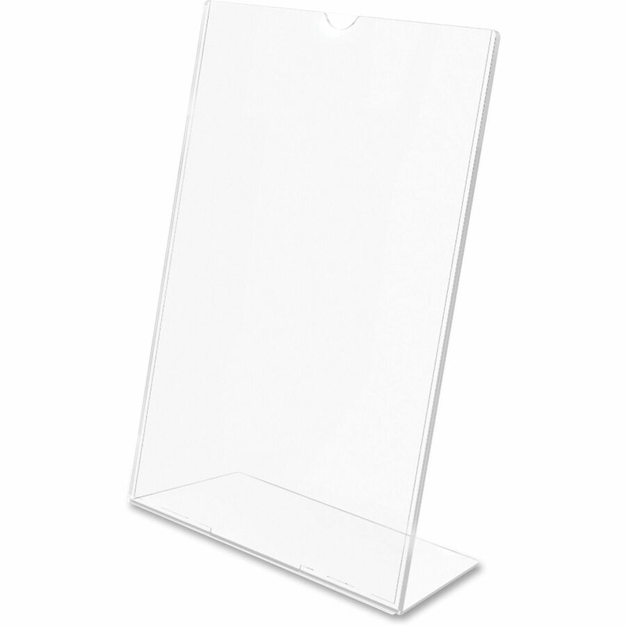 Deflecto Superior Image Slanted Sign Holders - 11" Width x 8.5" Height - Top Loading - Plastic - Clear - 1 Each