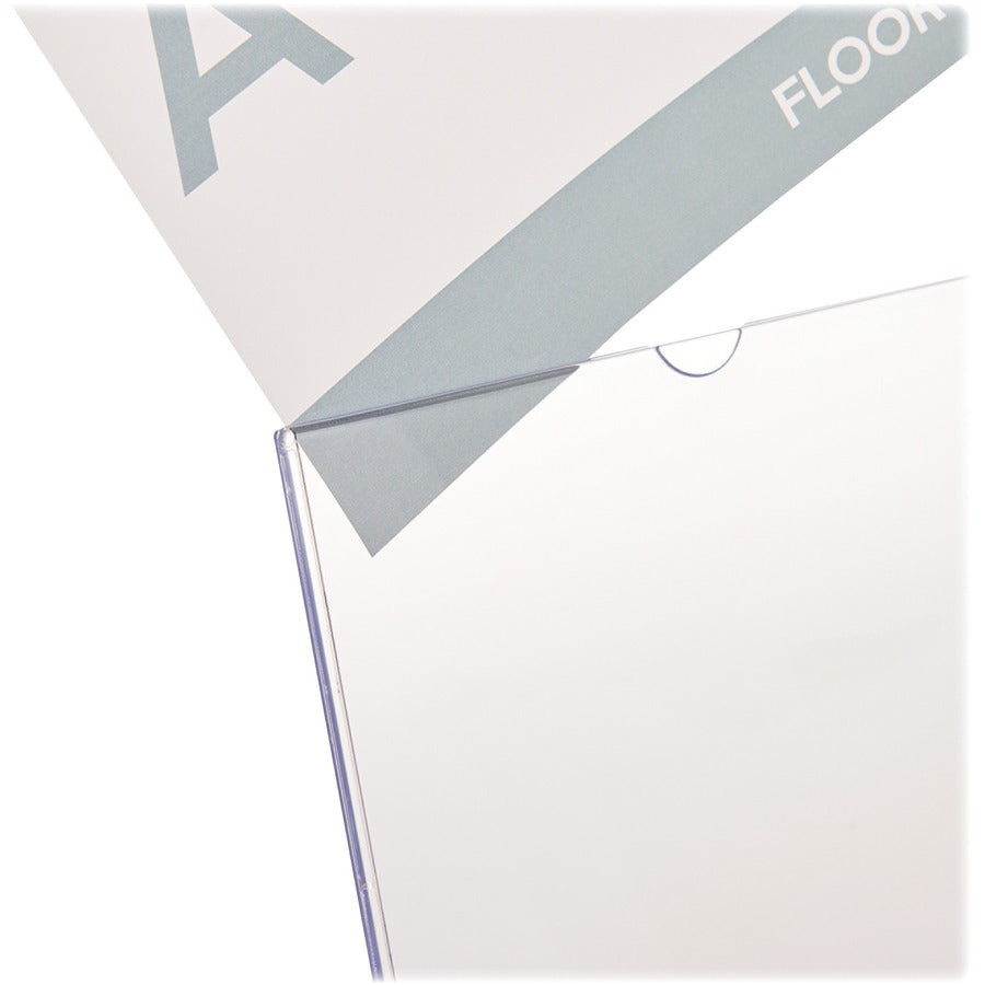 Deflecto Superior Image Slanted Sign Holders - 7" Width x 5" Height - Top Loading - Plastic - Clear - 1 Each