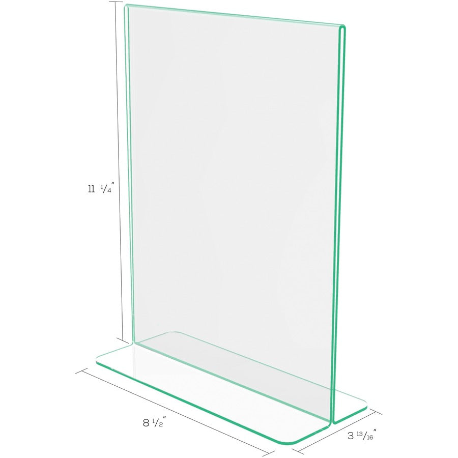 Deflecto Superior Image Premium Green Edge Sign Holder - 8.5" Width x 11" Height - Side-loading, Bottom Loading - 1 Each
