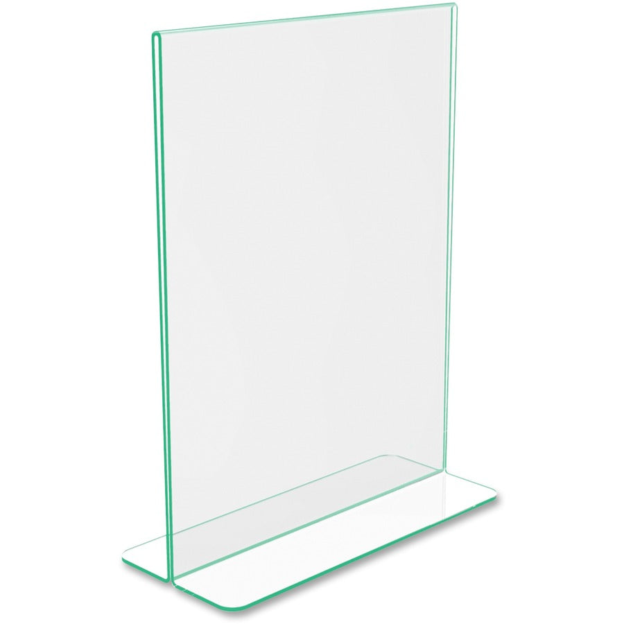 Deflecto Superior Image Premium Green Edge Sign Holder - 8.5" Width x 11" Height - Side-loading, Bottom Loading - 1 Each