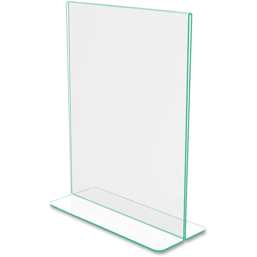 Deflecto Superior Image Premium Green Edge Sign Holder - 8.5" Width x 11" Height - Side-loading, Bottom Loading - 1 Each