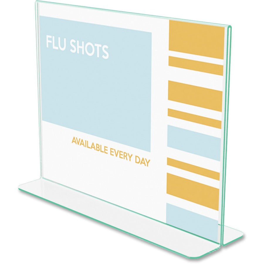 Deflecto Superior Image Premium Green Edge Sign Holder - 11" Width x 8.5" Height - Side-loading, Bottom Loading - 1 Each