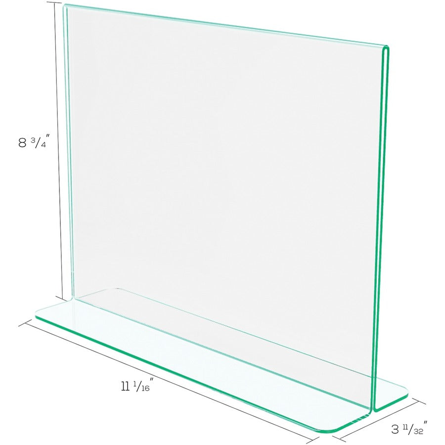 Deflecto Superior Image Premium Green Edge Sign Holder - 11" Width x 8.5" Height - Side-loading, Bottom Loading - 1 Each