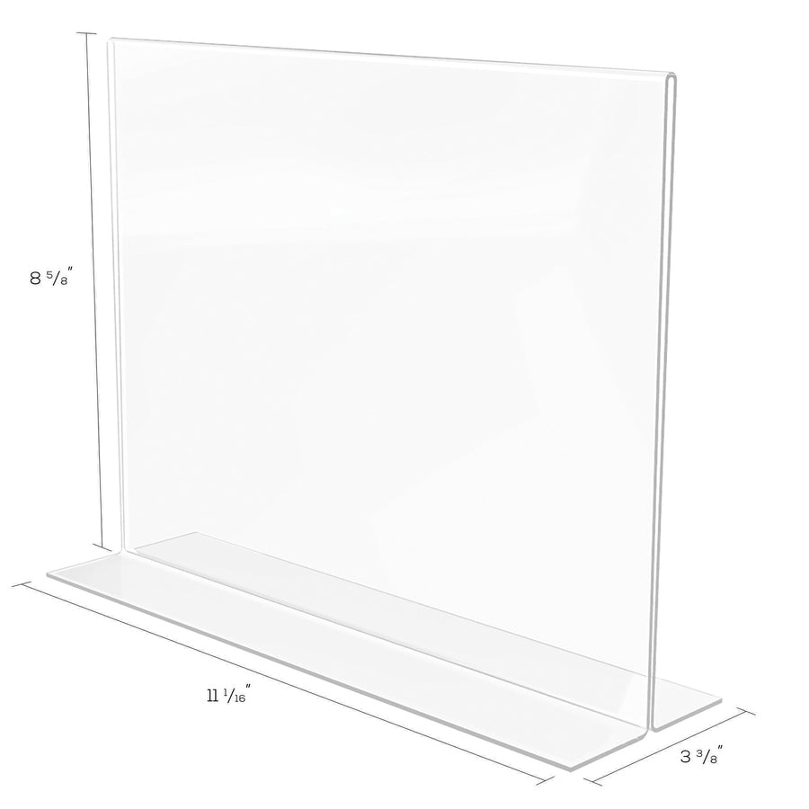 Deflecto Classic Image Double-Sided Sign Holder - 11" Width x 8.5" Height - Rectangular Shape - Self-standing, Bottom Loading - Indoor, Outdoor - Plastic - Clear, Clear - 1 Each